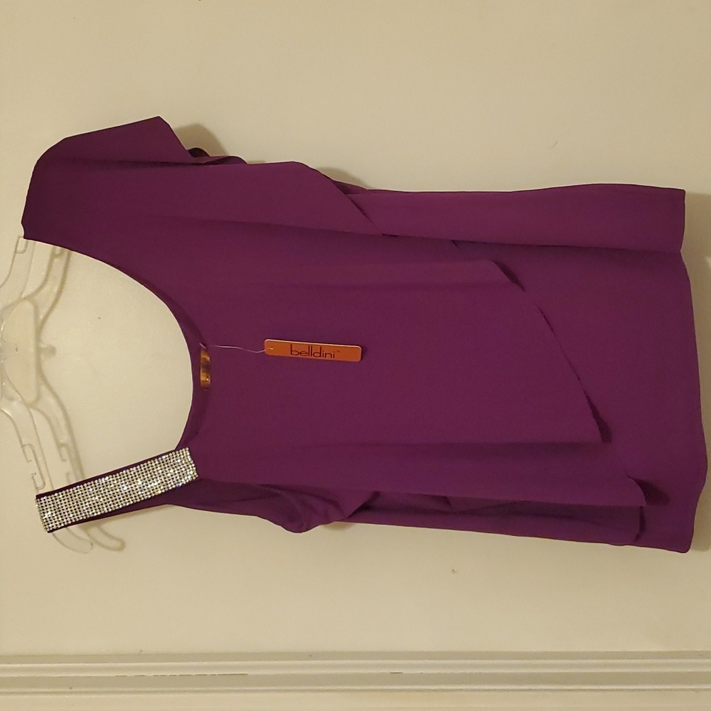 Belldini dressy tiered top, Morado purple, xl